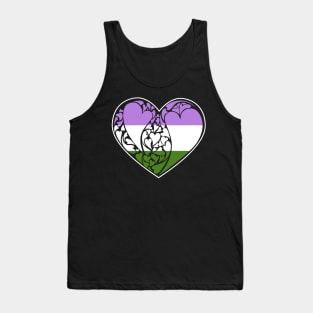 Genderqueer Flag LGBT+ Heart Tank Top